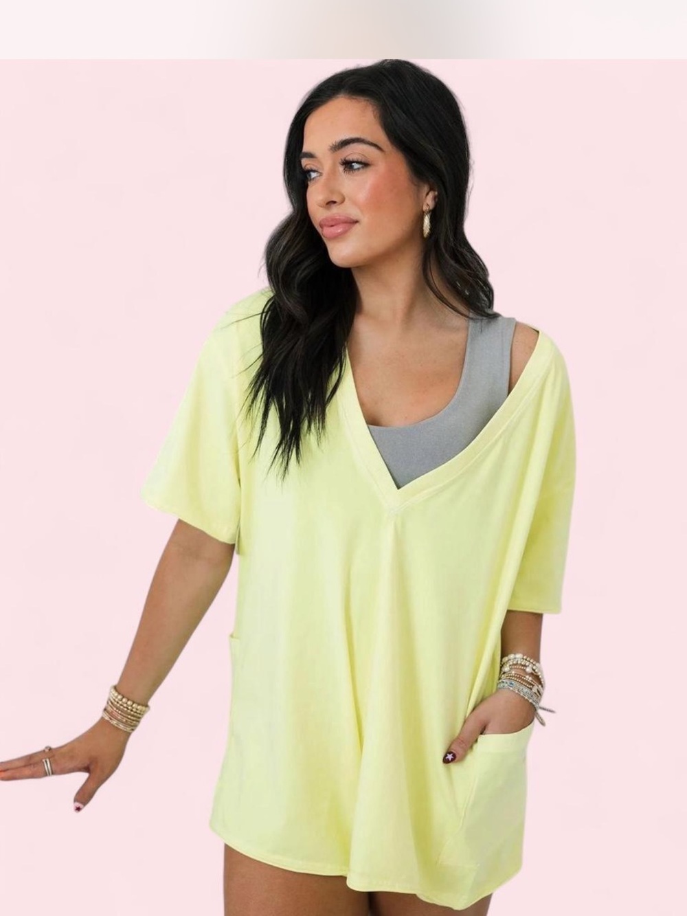 Free People Hot Shot Tee Romper - Neon Yellow